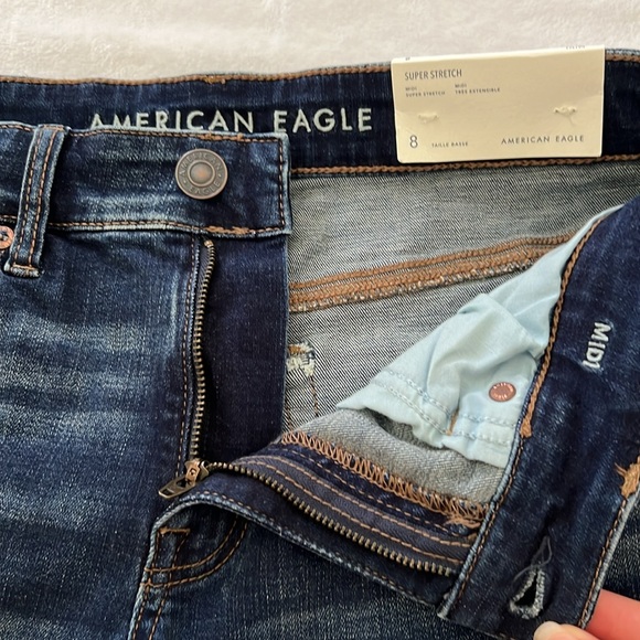 American Eagle Outfitters Dark Blue Jean Shorts - Picture 3 of 6